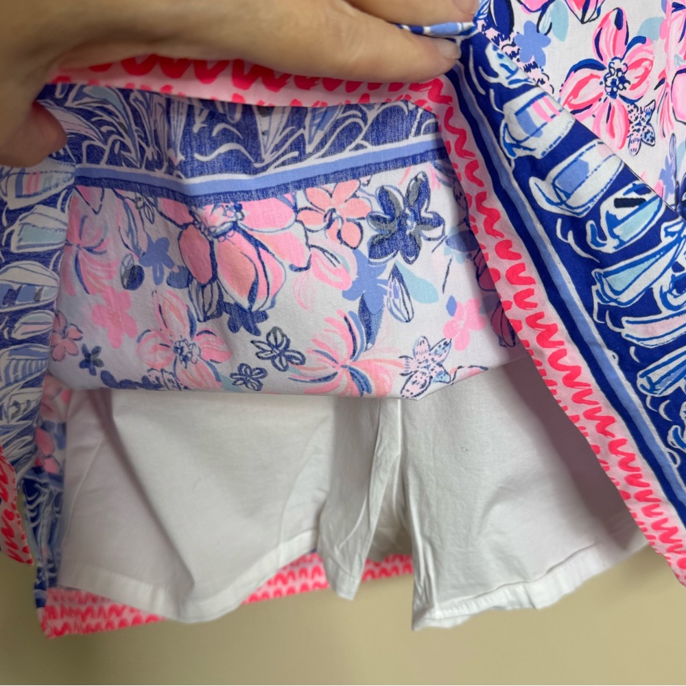 Lilly Pulitzer Neola Romper Poplin Cotton Ruffles size 12 - Picture 8 of 11
